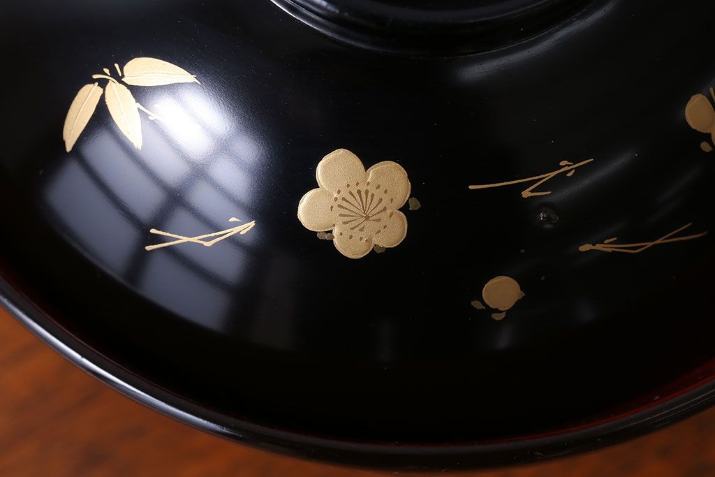 アンティーク雑貨　アンティーク　昭和初期!蒔絵木製椀10客(漆器)(2)