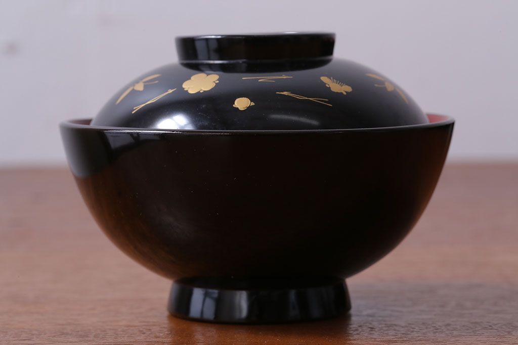 アンティーク雑貨　アンティーク　昭和初期!蒔絵木製椀10客(漆器)(2)