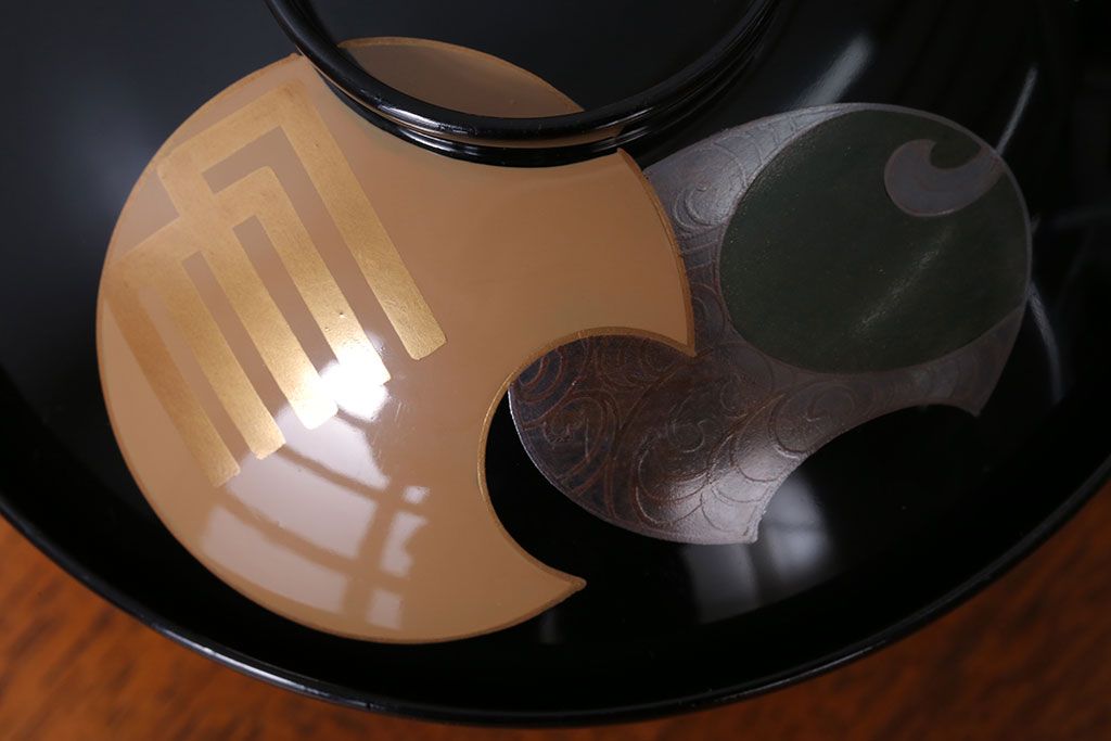 アンティーク雑貨　和製アンティーク　大正〜昭和初期　輪島塗木製蒔絵椀5客(2)
