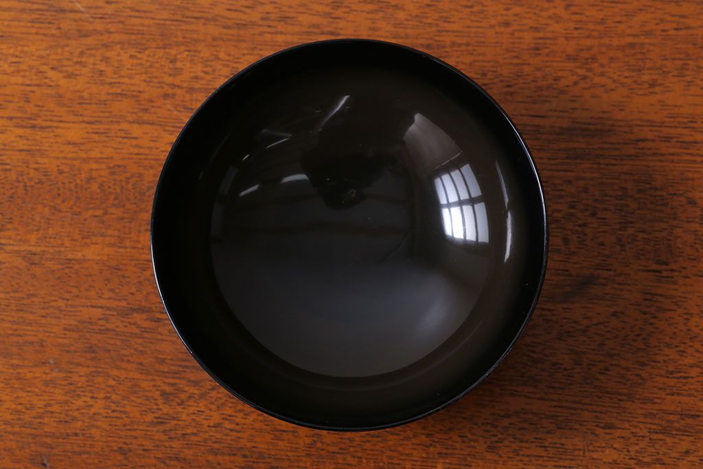 アンティーク雑貨　和製アンティーク　大正〜昭和初期　輪島塗木製蒔絵椀5客(2)
