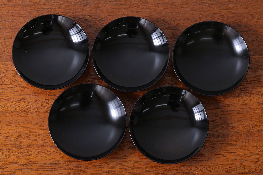 アンティーク雑貨　和製アンティーク　大正〜昭和初期　輪島塗木製蒔絵椀5客(4)