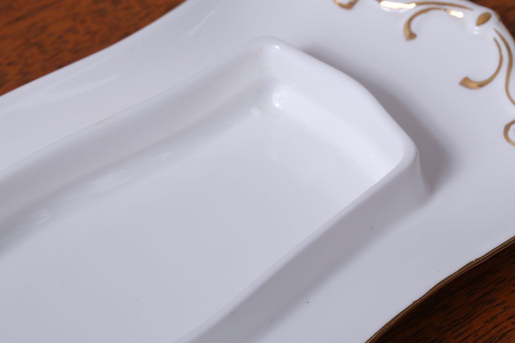 アンティーク雑貨　イギリス　Royal Albert(ロイヤルアルバート)　Tranquillity(トランキュリティ)シリーズ　バターディッシュ・調味料入れ3点セット