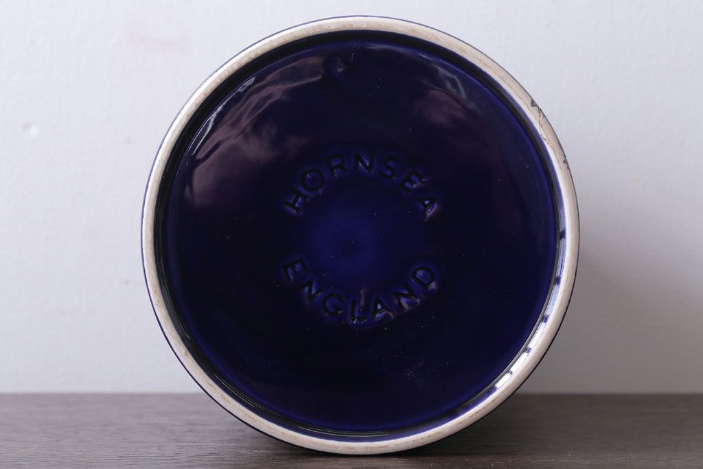 アンティーク雑貨　イギリスビンテージ　HORNSEA(ホーンジー)HEIRLOOM(エアルーム)シリーズMIDNIGHT  BLUE(ミッドナイトブルー)キャニスター2点