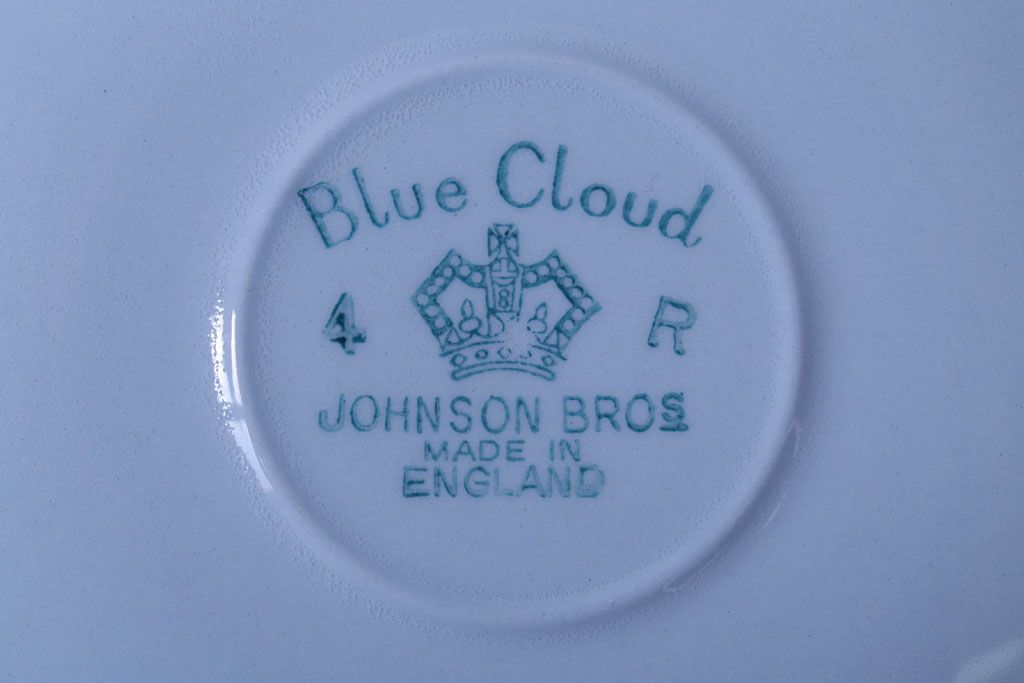 アンティーク雑貨　イギリスビンテージ　JOHNSON BROTHERS(ジョンソン・ブラザーズ)BLUE CLOUD(ブルークラウド)シリーズ カップ&ソーサー6客