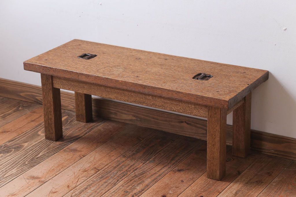 レトロ家具 アンティーク 古い木製のレトロで小ぶりなベンチ(1) | ラフジュ工房