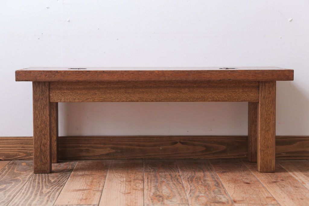 レトロ家具 アンティーク 古い木製のレトロで小ぶりなベンチ(1) | ラフジュ工房