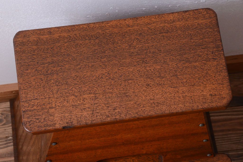 アンティーク雑貨　昭和レトロ　古い木のアンティーク踏み台