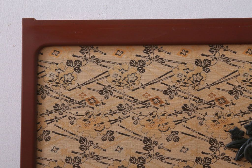 アンティーク　高級品!緞子張り慳貪扉