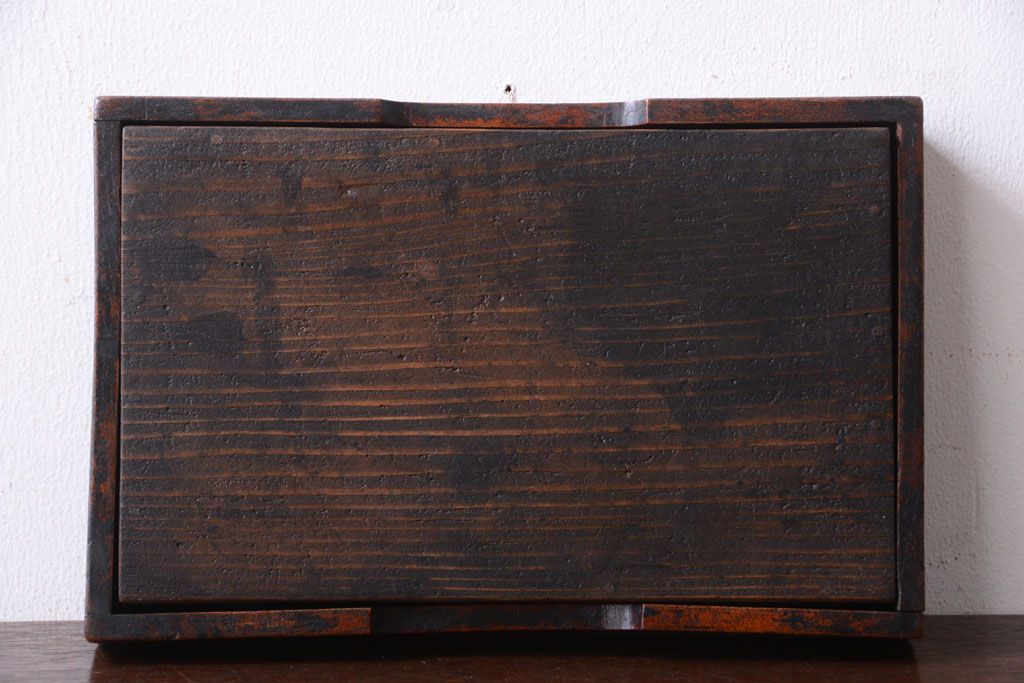 アンティーク雑貨　和製アンティーク　古い欅の小物収納木箱(小箱・収納箱)