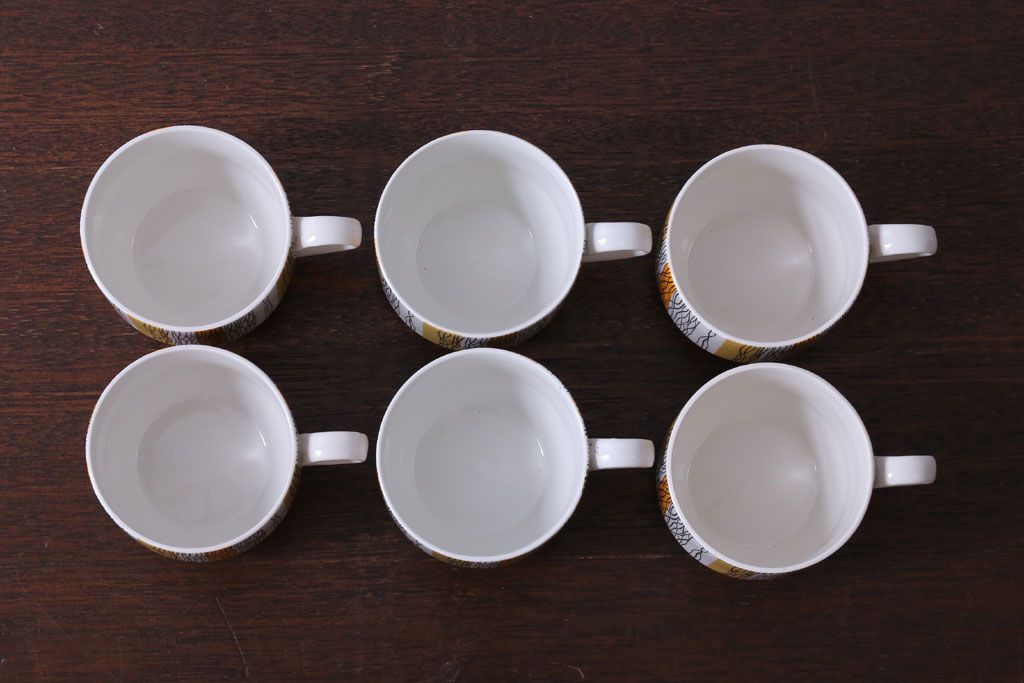 イギリスビンテージ　MIDWINTER(ミッドウィンター)　SIENNA(シエナ)シリーズ　カップ&ソーサー6客セット(洋食器)