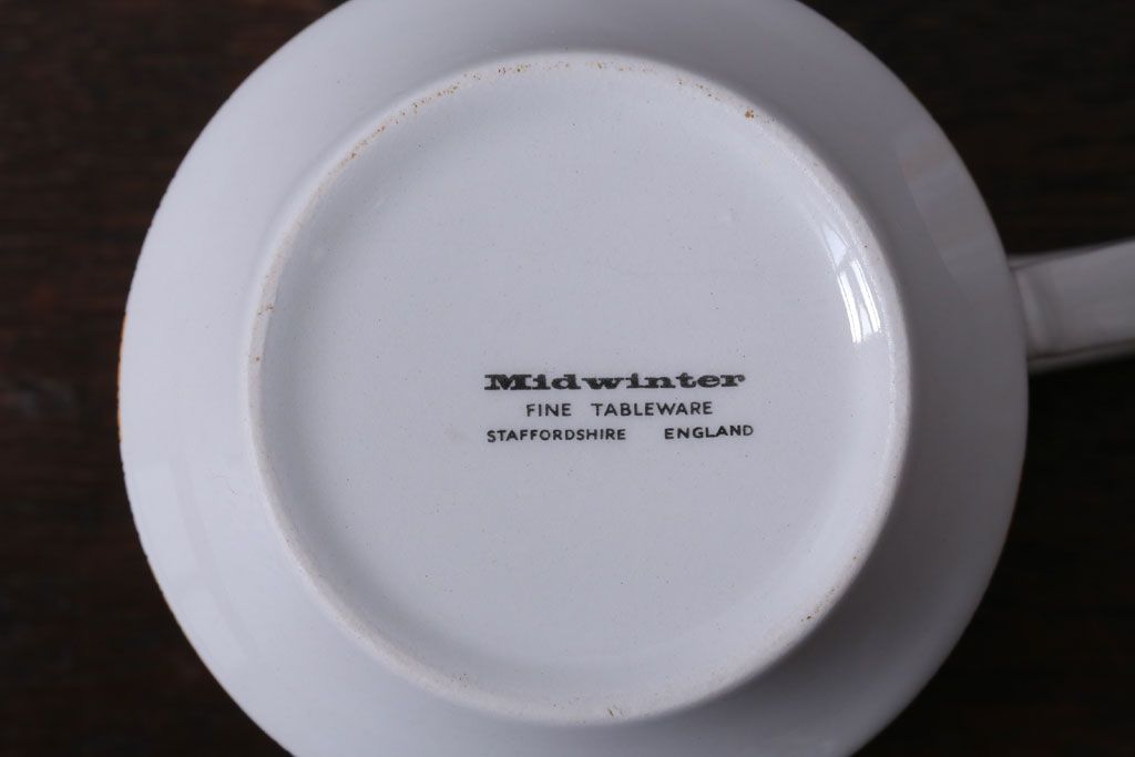 イギリスビンテージ　MIDWINTER(ミッドウィンター)　SIENNA(シエナ)シリーズ　カップ&ソーサー6客セット(洋食器)