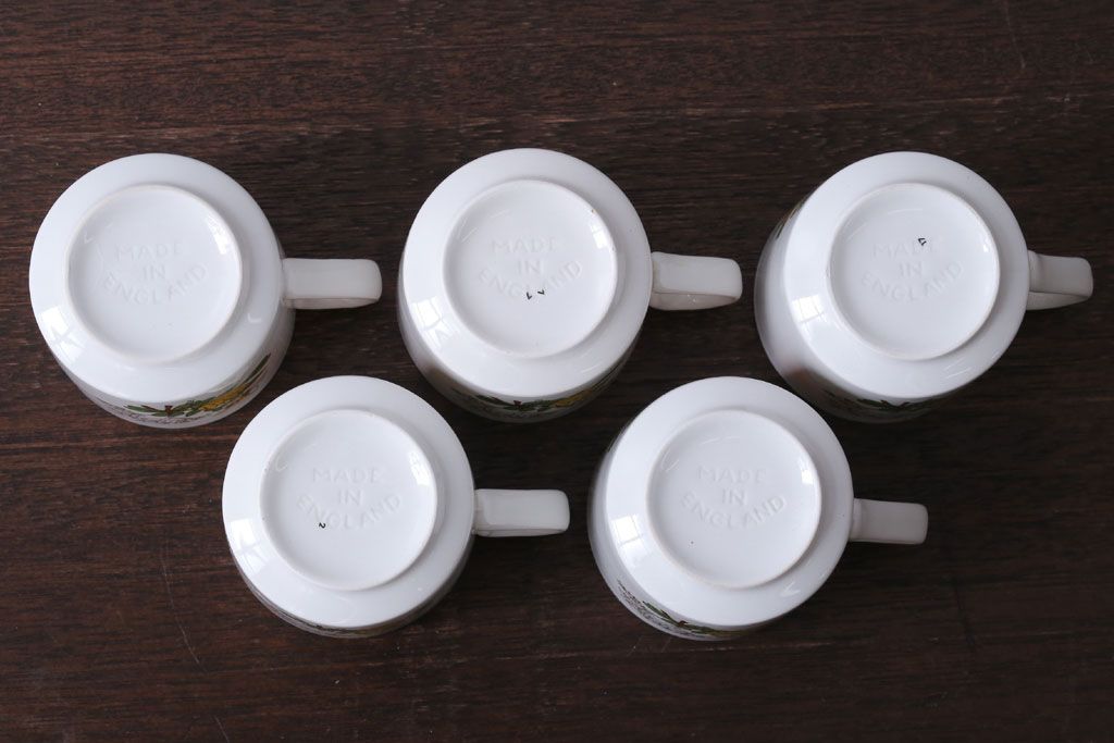 イギリスビンテージ　MARKS&SPENCER(マークス&スペンサー)　POPPIES(ポピーズ)シリーズ　カップ&ソーサー5客セット(洋食器)