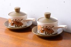 イギリス　WEDGWOOD(ウェッジウッド)　FLORENTINE TURQUOISE(フロレンティーン ターコイズ)　優雅な時間を演出するコーヒーカップ&ソーサー3客セット(グロテスク文様、フルーツ、果物、洋食器、英国)(R-081217)