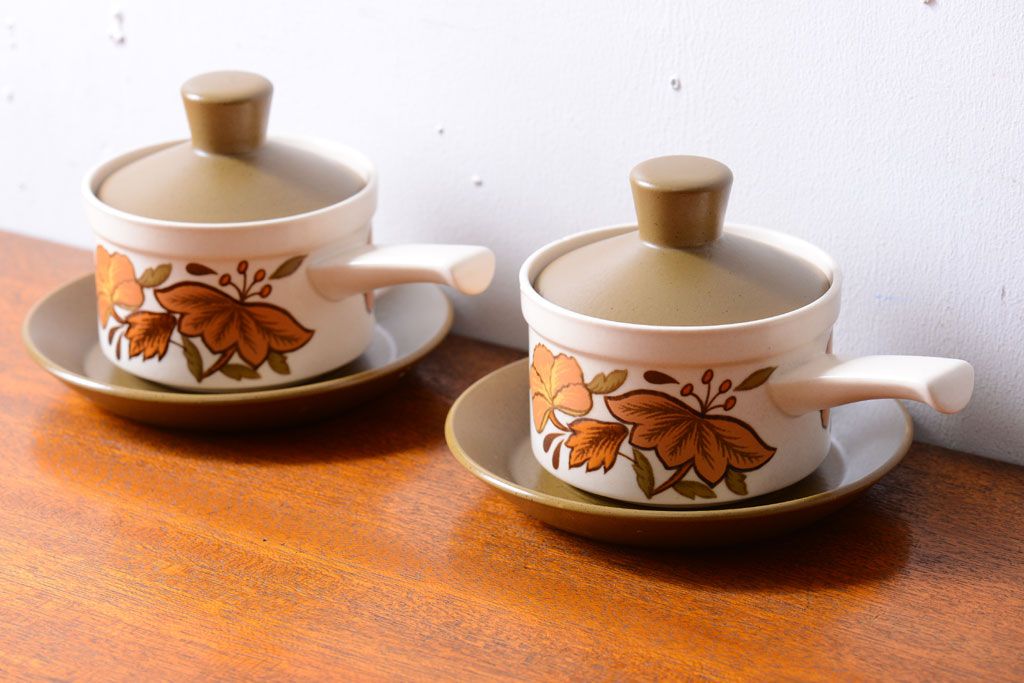 イギリスビンテージ　Palissy(パリシー)　kismet(キスメット)シリーズ　キャセロール2つセット(2)(洋食器)