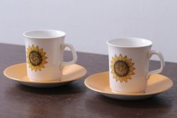 アンティーク雑貨　イギリスビンテージ　J&G　MEAKIN(ミーキン)　Palma(パルマ)シリーズ カップ&ソーサー2客セット(洋食器)