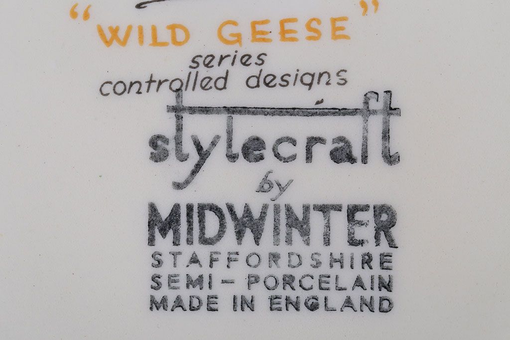 アンティーク雑貨　イギリスビンテージ　MIDWINTER(ミッドウィンター)　WILDGEESE(ワイルドギース)シリーズ　ティーポット(洋食器)