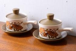 中古　AYNSLEY(エインズレイ)　コテージガーデン　色彩豊かなカップ&ソーサー2客セット