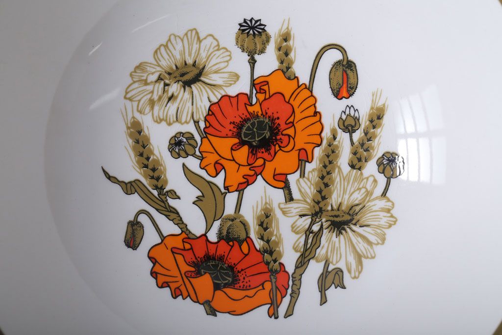 アンティーク雑貨　イギリスビンテージ　J&G　MEAKIN(ミーキン)　POPPY(ポピー)シリーズ　深皿6点セット(洋食器)