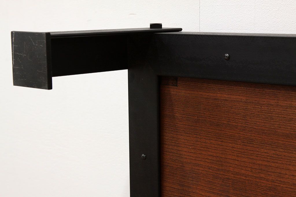 ラフジュ工房オリジナル　極厚欅無垢材天板!重厚な鉄脚座卓(テーブル)