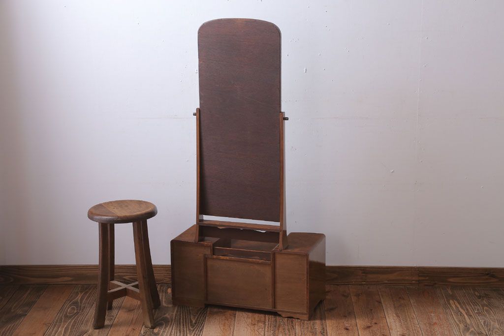 アンティーク家具　和製アンティーク　古い木製の鏡台(ドレッサー)