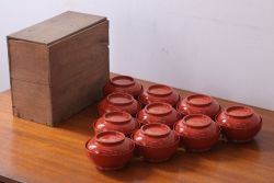アンティーク雑貨　アンティーク　昭和初期!木製沈金蒔絵椀10客