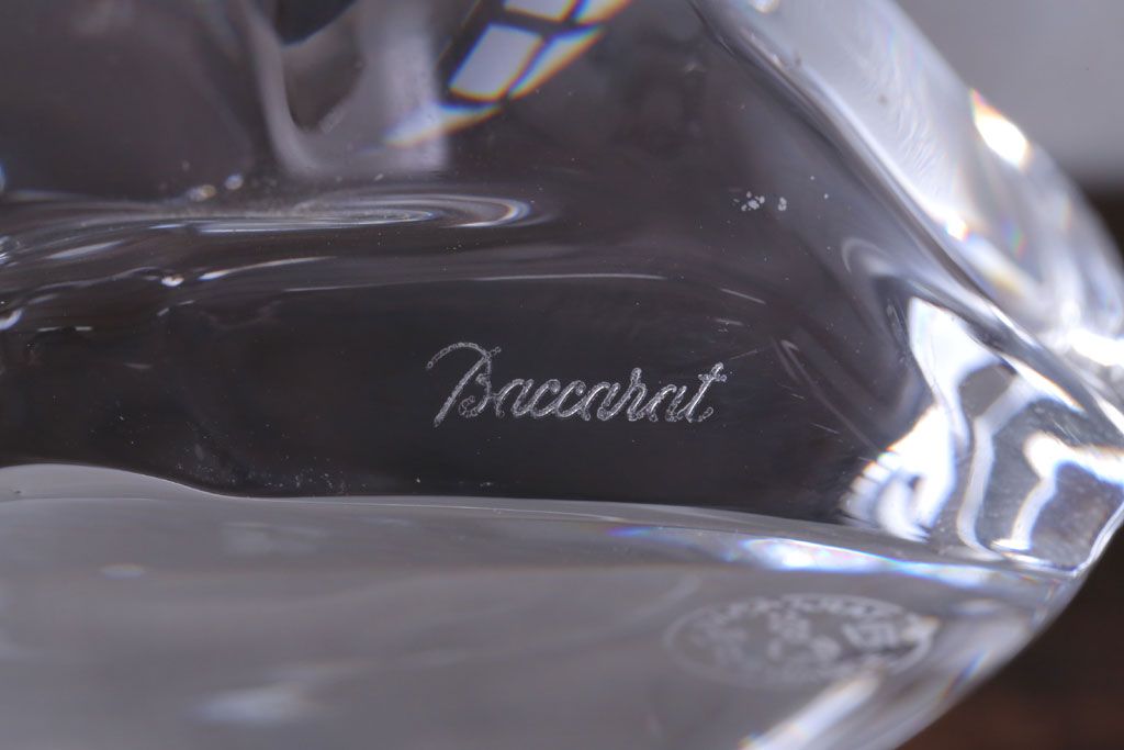 アンティーク雑貨　中古　バカラ(Baccarat)　クリスタル　牛置物(オブジェ・オーナメント)