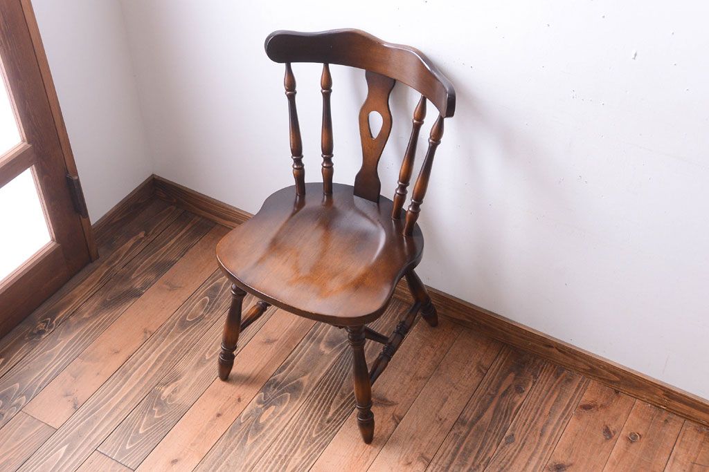 中古　飛騨産業　キツツキマーク　スティックバックチェア(2)