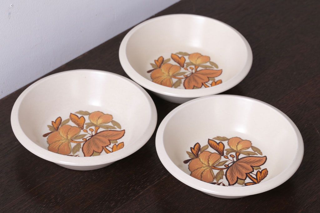アンティーク雑貨　イギリスビンテージ　Palissy(パリシー)　kismet(キスメット)シリーズ　深皿3点セット(1)(洋食器)