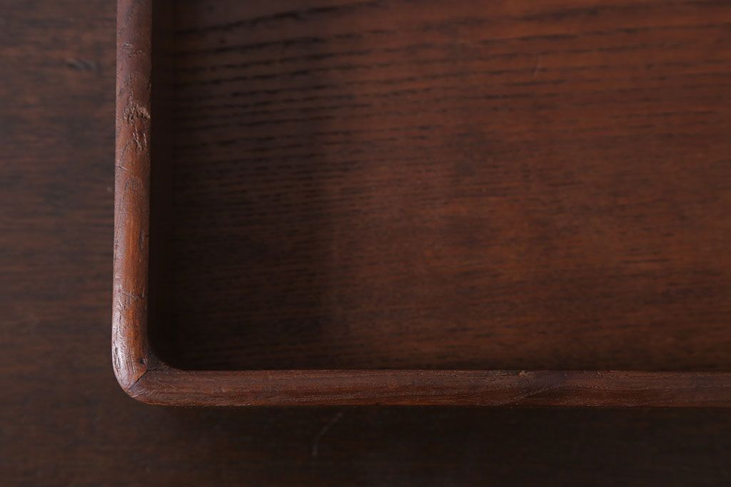 アンティーク雑貨　和製アンティーク　古い木製のレトロな衣装盆(お盆・トレー)(1)