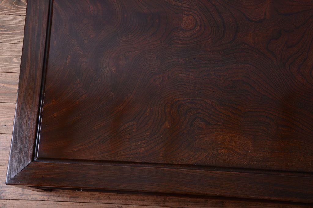 アンティーク雑貨　古民具・骨董　明治〜大正期　天板一枚板!総欅材の大ぶりな座卓