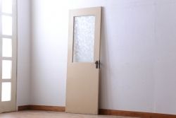 昭和レトロ　このはガラス入り!ビンテージペイントドア(扉)