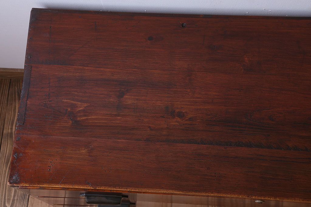 アンティーク家具　和製アンティーク　前面欅材!漆塗りの衣装箪笥ローボード(1)