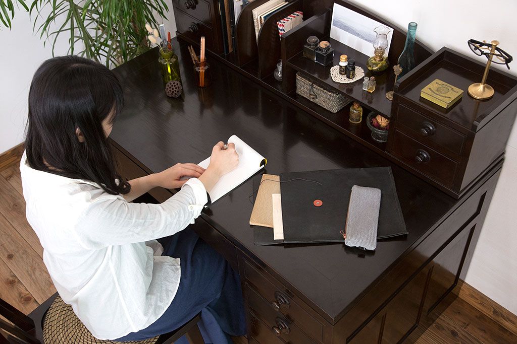 アンティーク家具　和製アンティーク　組み立て式!上品な両袖机