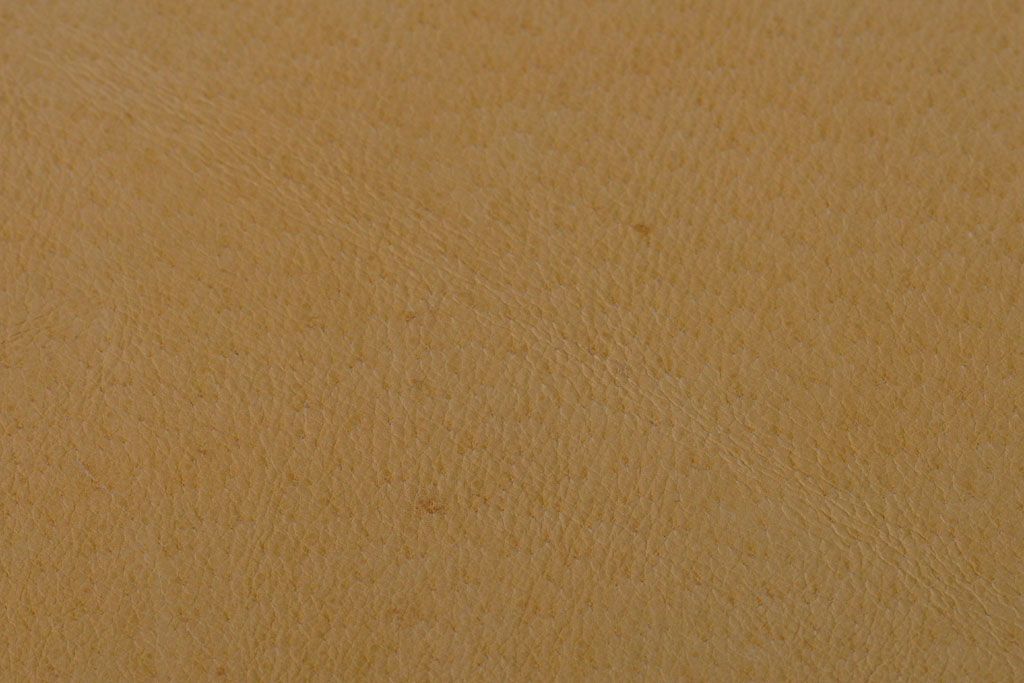 レトロ家具　昭和レトロ　革座面のレトロなアンティーク角スツール