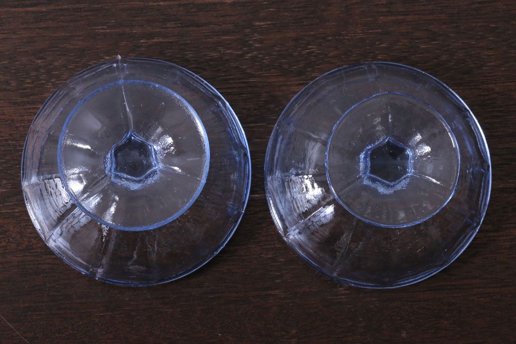 アンティーク雑貨　昭和レトロ　氷コップ2個セット(プレスガラス)(3)