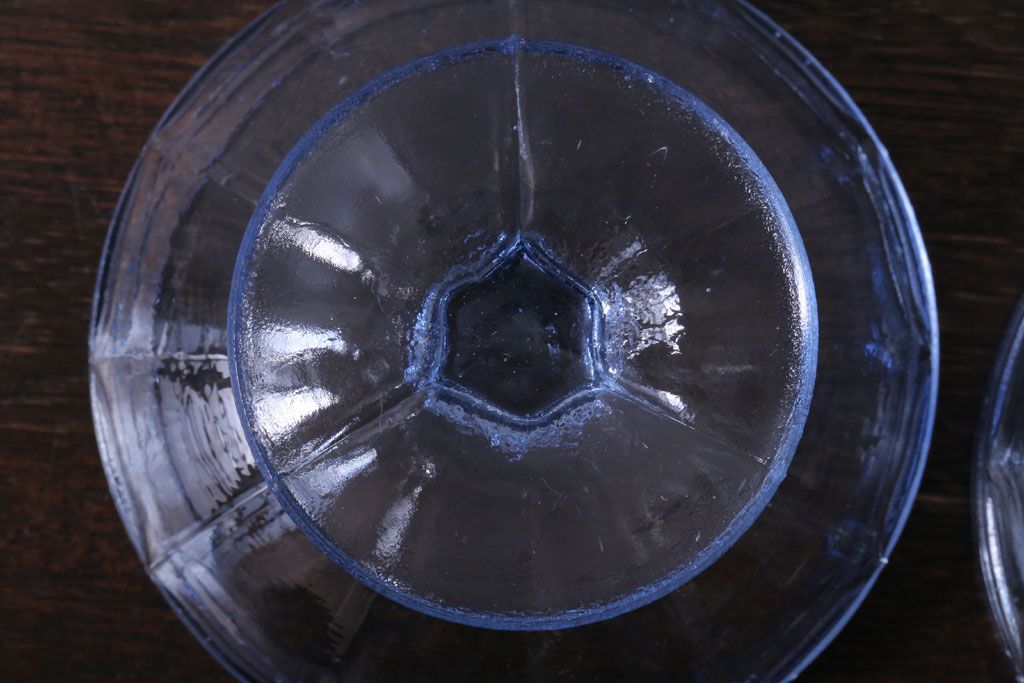 アンティーク雑貨　昭和レトロ　氷コップ2個セット(プレスガラス)(3)
