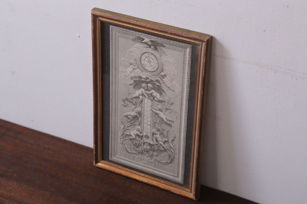 アンティーク雑貨　イギリスビンテージ　壁掛け絵画　フレーム(天使)