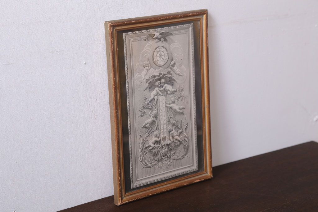 アンティーク雑貨　イギリスビンテージ　壁掛け絵画　フレーム(天使)