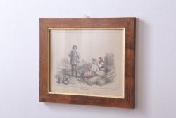 アンティーク雑貨　イギリスビンテージ　壁掛け絵画　フレーム(The young shepherd)