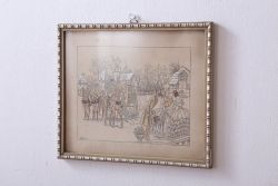 アンティーク雑貨　イギリスビンテージ　壁掛け絵画　フレーム