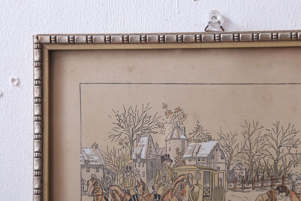 アンティーク雑貨　イギリスビンテージ　壁掛け絵画　フレーム