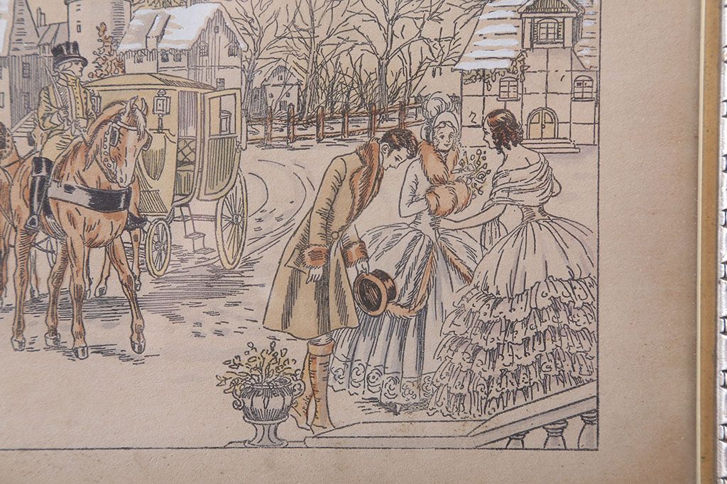アンティーク雑貨　イギリスビンテージ　壁掛け絵画　フレーム