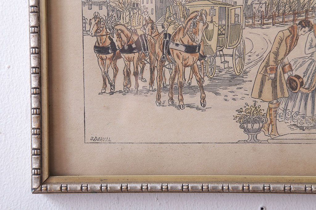 アンティーク雑貨　イギリスビンテージ　壁掛け絵画　フレーム