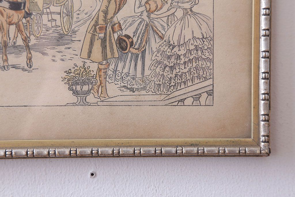アンティーク雑貨　イギリスビンテージ　壁掛け絵画　フレーム