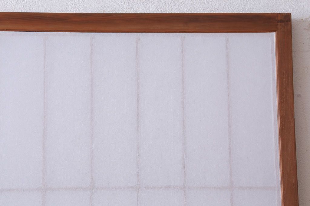  和製アンティーク　腰板黒柿材!デザインガラス入りの古い雪見障子戸2枚セット(2)(引き戸、擦り上げ障子戸、擦上障子戸)