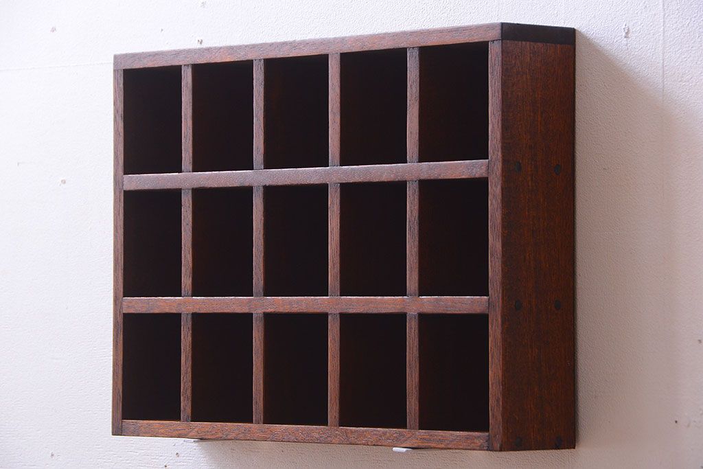 楽天市場】【中古】アンティーク材リメイク 壁掛けマス目棚 3×3