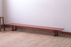 アンティーク家具　和製アンティーク　古い木の朱色裁ち板(1)