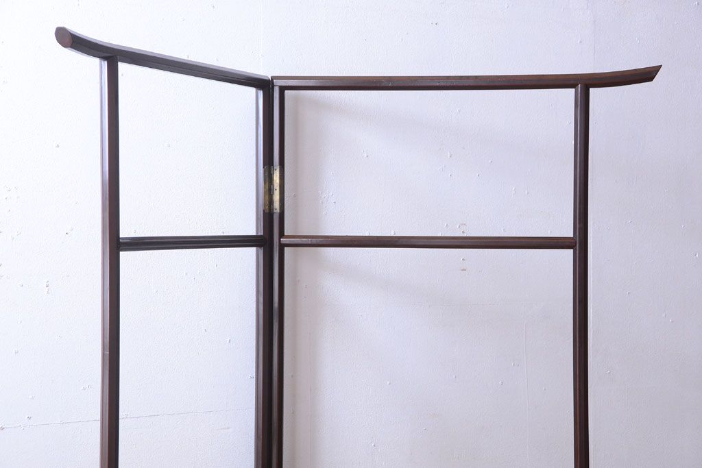アンティーク雑貨　古民具・骨董　シンプルな屏風衣桁(2)