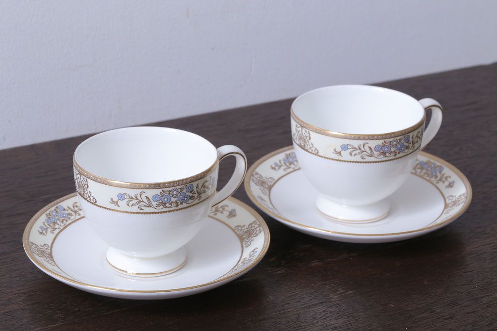 アンティーク雑貨 中古 イギリスwedgwood ウェッジウッド Cliveden クリブデン シリーズ カップ ソーサー2客セット 洋食器 ラフジュ工房