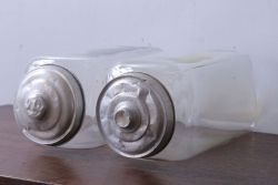 アンティーク雑貨　昭和レトロ　古い駄菓子屋のガラス瓶(ビン)2個セット(3)